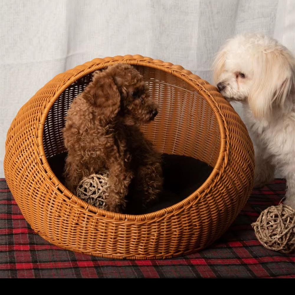 Cozy Wicker Pet Bed for Small Pets